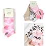 3 pr Womans Jenni Cotton Blend Low-Cut Socks Animal Tie-dye New