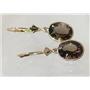 14k Gold Leverback Earrings, Smoky Quartz, E101