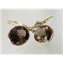 14k Gold Leverback Earrings, Smoky Quartz, E201