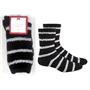 Womans Charter Club Super Soft Crew Socks Black Stripe 9-11 New