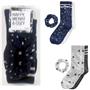 2 pr Womans Jenni Cotton Blend Crew Socks & Scrunchie Stars Choose Color New