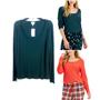 Jenni Womens Waffle Knit long Sleeve Pajama Top Choose Size & Color New