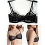 Calvin Klein CK Black Floral Lace Balconette Bra Black Size 32D New QF7356