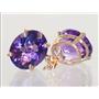 14k Gold Post Earrings, Amethyst, E202