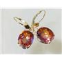 14k Gold Leverback Earrings, Twilight Fire Topaz, E207
