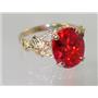 10K, 14K or 18K Gold Angel Ring, Created Padparadscha Sapphire, R154
