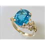 10K, 14K or 18K Gold Angel Ring, Swiss Blue Topaz, R154