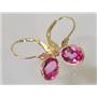 14k Gold Leverback Earrings, Pure Pink Topaz, E001
