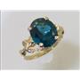10K, 14K or 18K Gold Angel Ring, London Blue Topaz, R154
