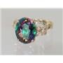 10K, 14K or 18K Gold Angel Ring, Mystic Fire Topaz, R154