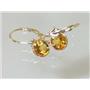 14k Gold Leverback Earrings, Citrine, E011