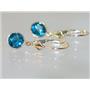 14k Gold Leverback Earrings, London Blue Topaz, E011