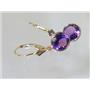 14k Gold Leverback Earrings, Amethyst, E111