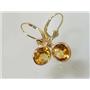14k Gold Leverback Earrings, Citrine, E111