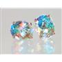 14k Gold Post Earrings, Mercury Mist Topaz, E102