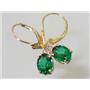 14k Gold Leverback Earrings, Russian Nanocrystal Emerald, E007