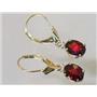 14k Gold Leverback Earrings, Mozambique Garnet, E007
