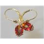 14k Gold Leverback Earrings, Twilight Fire Topaz, E007