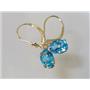14k Gold Leverback Earrings, Swiss Blue Topaz, E007