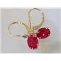14k Gold Leverback Earrings, Created Ruby, E007
