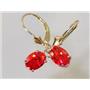 14k Gold Leverback Earrings, Created Padparadscha Sapphire, E007