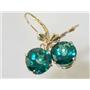 14k Gold Leverback Earrings, Paraiba Topaz, E217