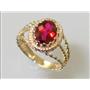 10K, 14K or 18K Gold Ladies Ring, Crimson Fire Topaz, R070