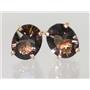 14k Gold Post Earrings, Smoky Quartz, E102