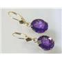 14k Gold Leverback Earrings, Amethyst, E207