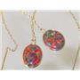 14k Gold Threader Earrings, Created Black Opal, E105
