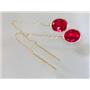 14k Gold Threader Earrings, Created Ruby, E105
