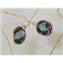 14k Gold Threader Earrings, Mystic Fire Topaz, E105