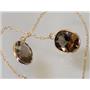 14k Gold Threader Earrings, Smoky Topaz, E105
