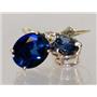 14k Gold Leverback Earrings, Created Blue Sapphire, E207
