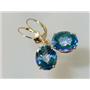 14k Gold Leverback Earrings, Neptunes Garden Topaz, E207