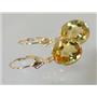 14k Gold Leverback Earrings, Citrine, E201