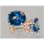 14k Gold Post Earrings, Neptunes Garden Topaz, E102