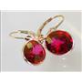 14k Gold Leverback Earrings, Crimson Fire Topaz, E201