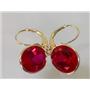 14k Gold Leverback Earrings, Created Ruby, E201