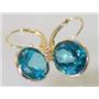14k Gold Leverback Earrings, Paraiba Topaz, E201