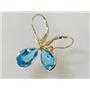 14k Gold Leverback Earrings, Swiss Blue Topaz, E221