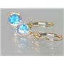14k Gold Leverback Earrings, Mercury Mist Topaz, E011