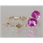 14k Gold Leverback Earrings, Pure Pink Topaz, E011