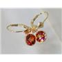 14k Gold Leverback Earrings, Twilight Fire Topaz, E011