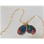 14k Gold Threader Earrings, Created Black Opal, E005