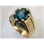 10K, 14K or 18K Men's Gold Ring, London Blue Topaz, R234