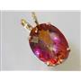 P080, Twilight Fire Topaz 14k Gold Pendant