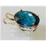 P084, London Blue Topaz 14k Gold Pendant