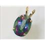 P084, Mystic Fire Topaz 14k Gold Pendant