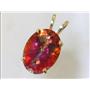 P084, Twilight Fire Topaz 14k Gold Pendant